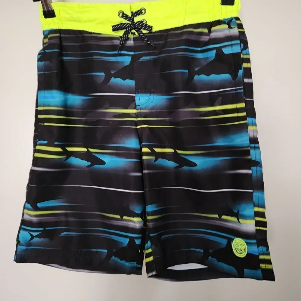 ZeroXPosur Boys Board Short Swim Trunks Shark Size Large 14/16